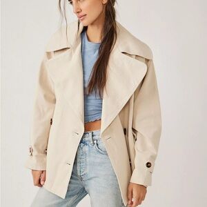 Free People Beige Trench Coat